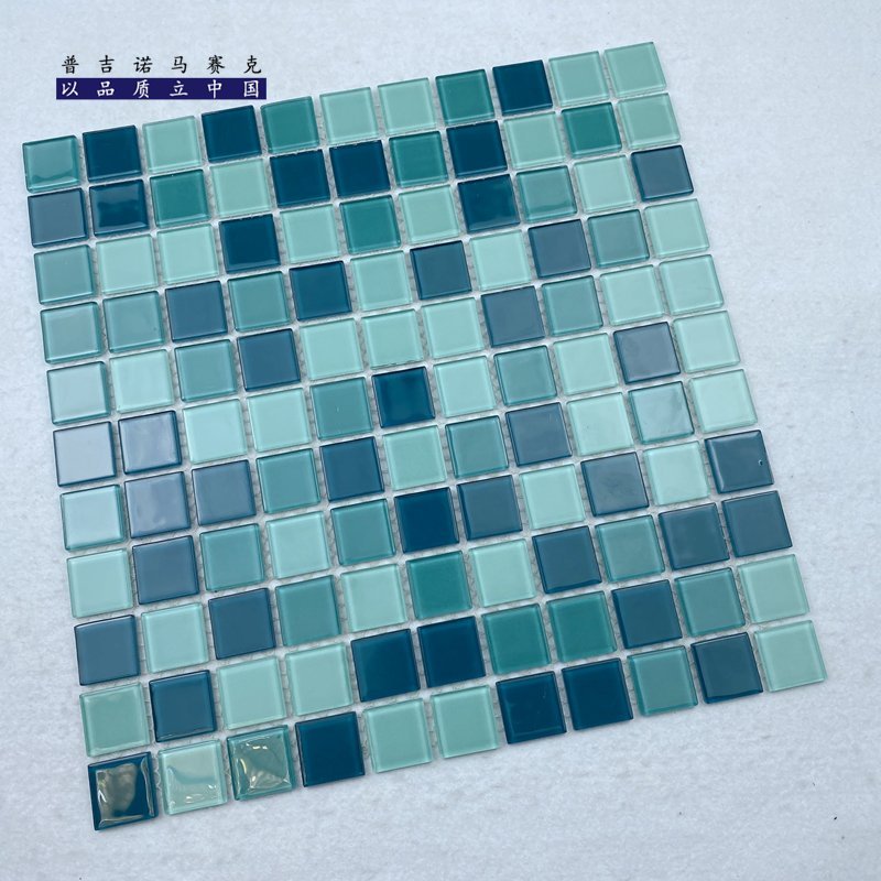 CM-CR-031 Teal Green Mix Crystal Glass Mosaic Tile mosaic tile