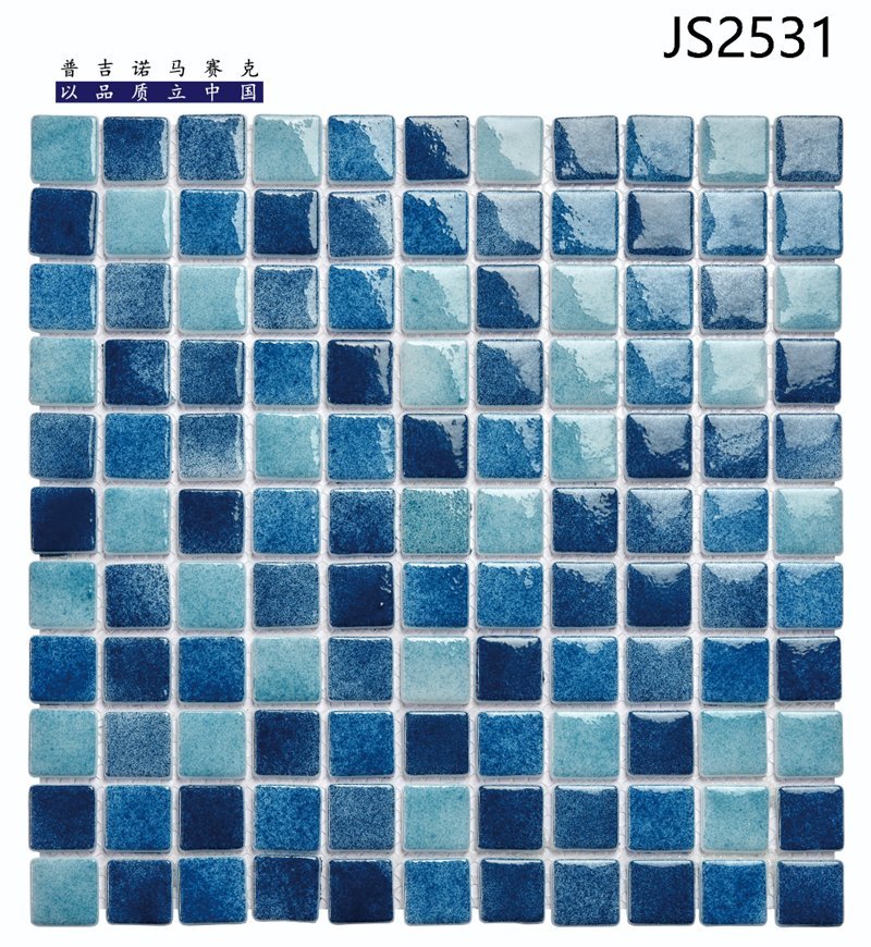 CM-CR-059 Deep Blue Gradient Crystal Glass Mosaic Tile mosaic tile
