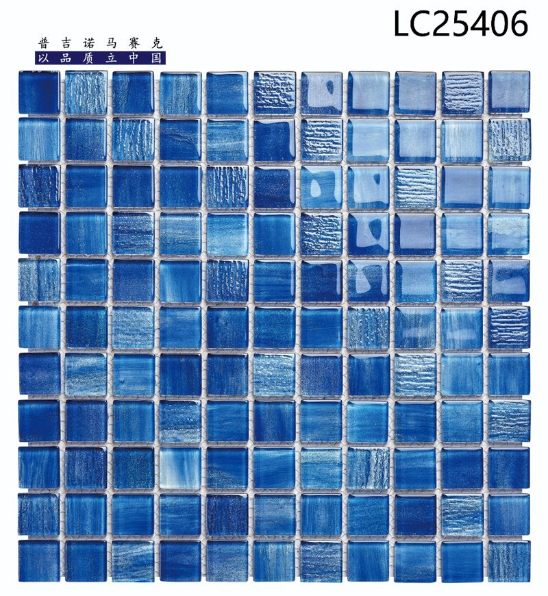CM-CR-061 Azure Blue Mix Crystal Glass Mosaic Tile mosaic tile