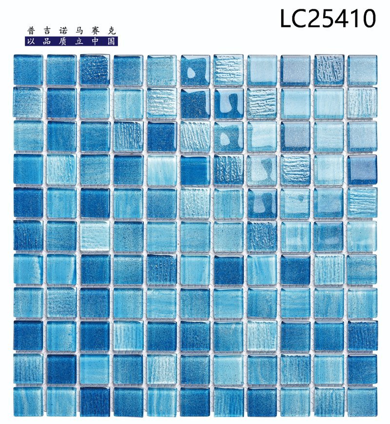 CM-CR-065 Ocean Blue Mix Crystal Glass Mosaic Tile mosaic tile