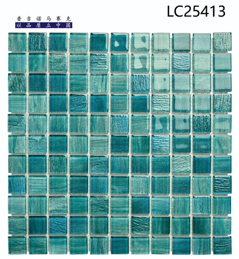 CM-CR-067 Teal Green Mix Crystal Glass Mosaic Tile mosaic tile