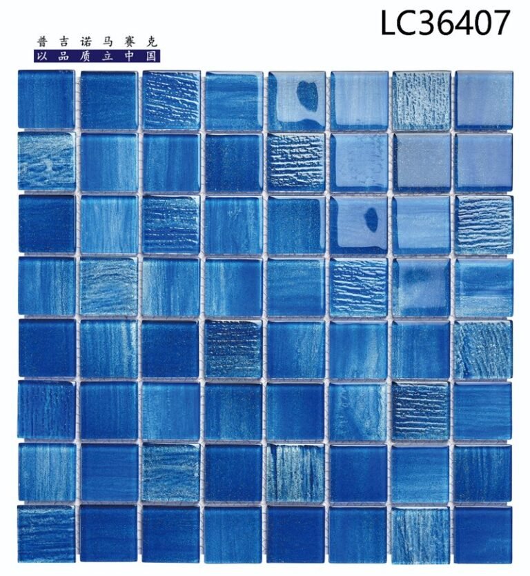 CM-CR-071 Blue Streaked Mix Crystal Glass Mosaic Tile mosaic tile