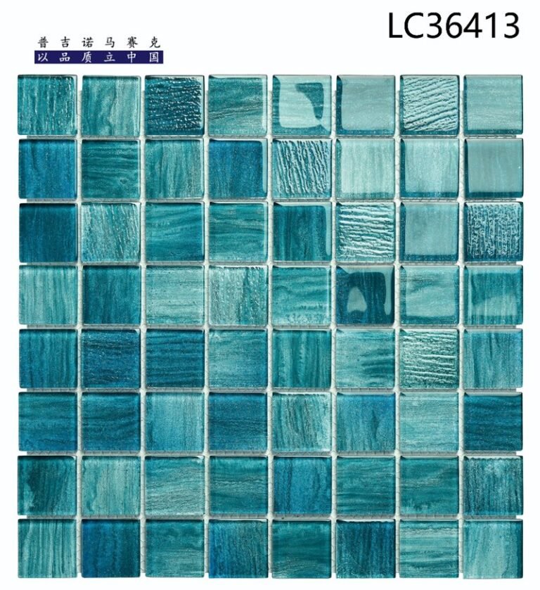 CM-CR-076 Teal Green Mix Crystal Glass Mosaic Tile mosaic tile