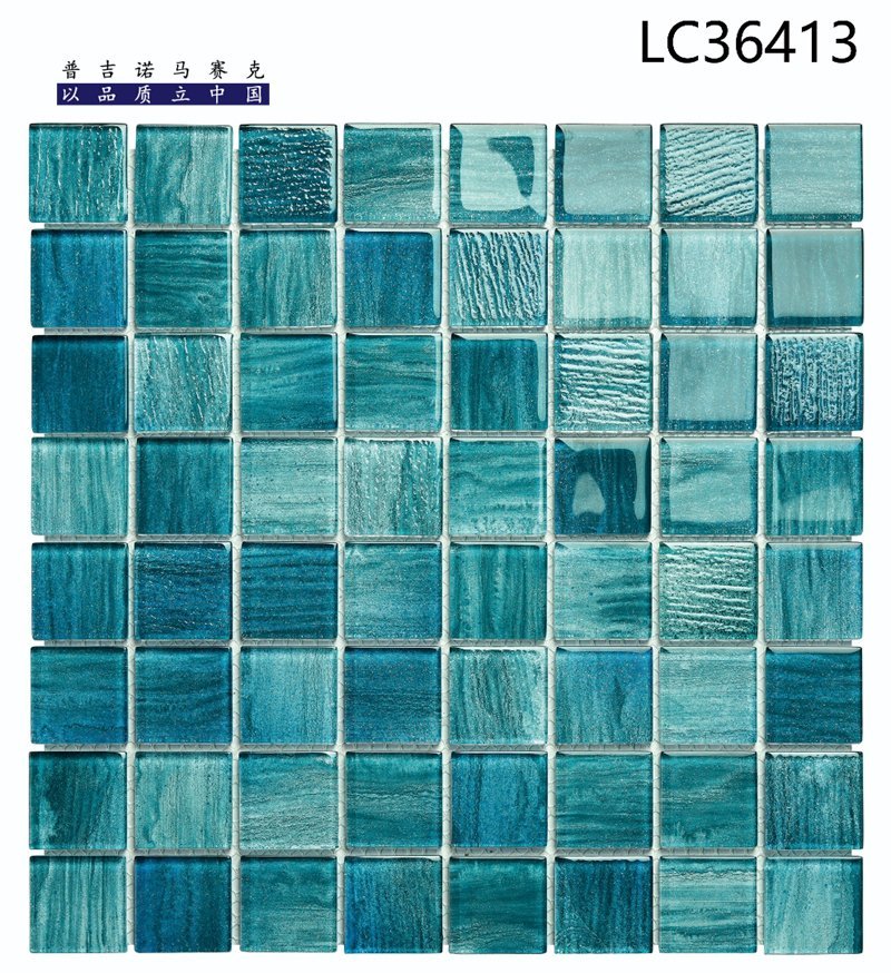 CM-CR-076 Teal Green Mix Crystal Glass Mosaic Tile mosaic tile