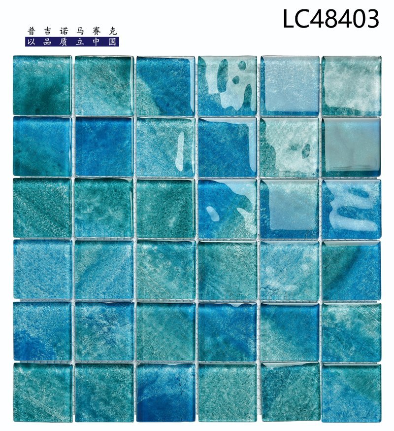 CM-CR-080 Aqua Marble Crystal Glass Mosaic Tile mosaic tile