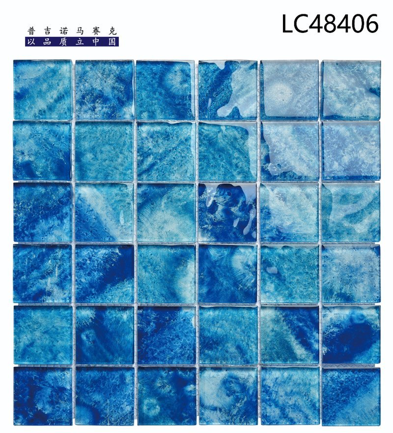 CM-CR-083 Blue Marble Crystal Glass Mosaic Tile mosaic tile