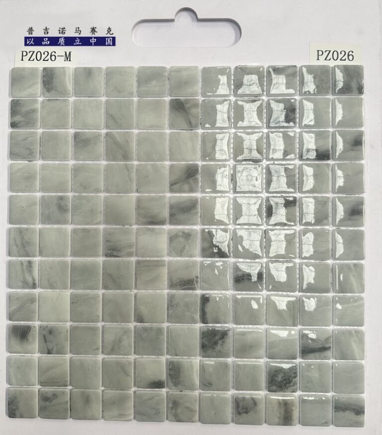 CM-CR-093 Silver Grey Marble Mix Crystal Glass Mosaic Tile mosaic tile