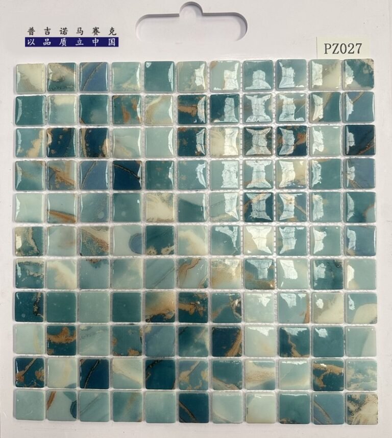 CM-CR-094 Teal Grey Mix Crystal Glass Mosaic Tile mosaic tile
