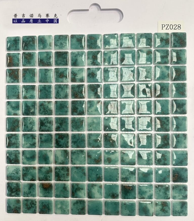 CM-CR-095 Teal Green Marble Crystal Glass Mosaic Tile mosaic tile