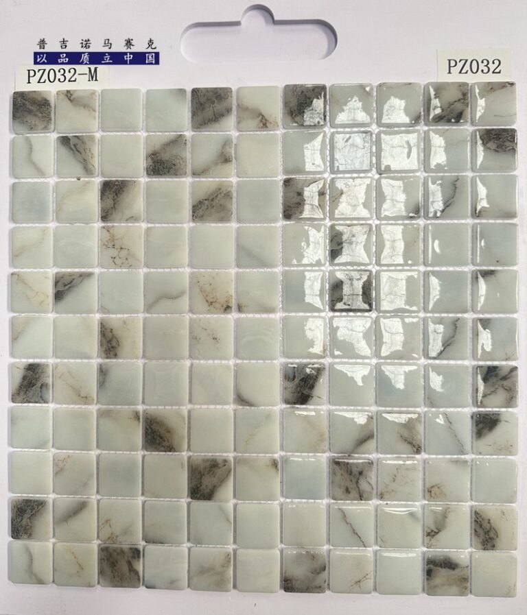 CM-CR-099 Grey Marble Mix Crystal Glass Mosaic Tile mosaic tile