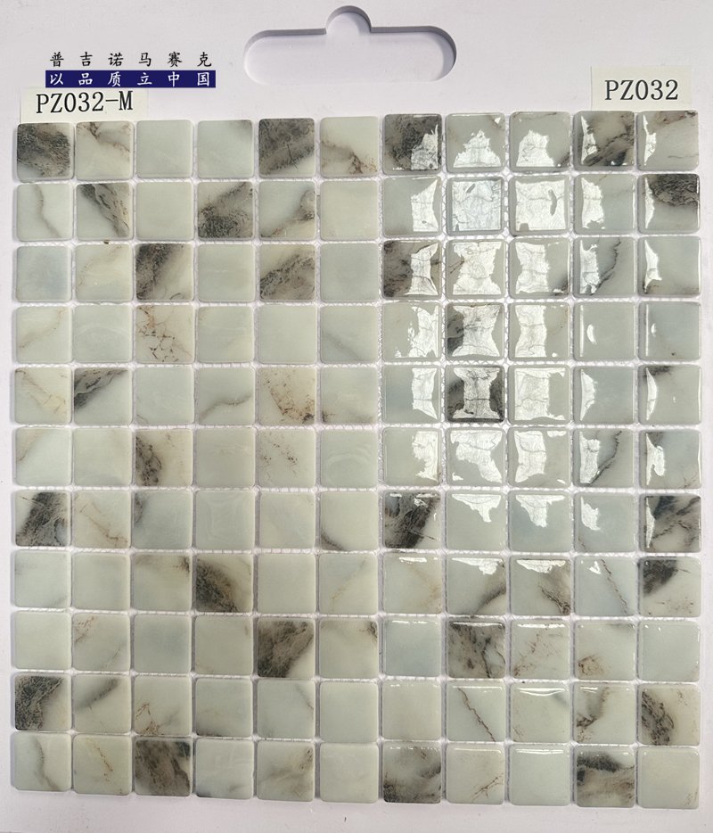 CM-CR-099 Grey Marble Mix Crystal Glass Mosaic Tile mosaic tile