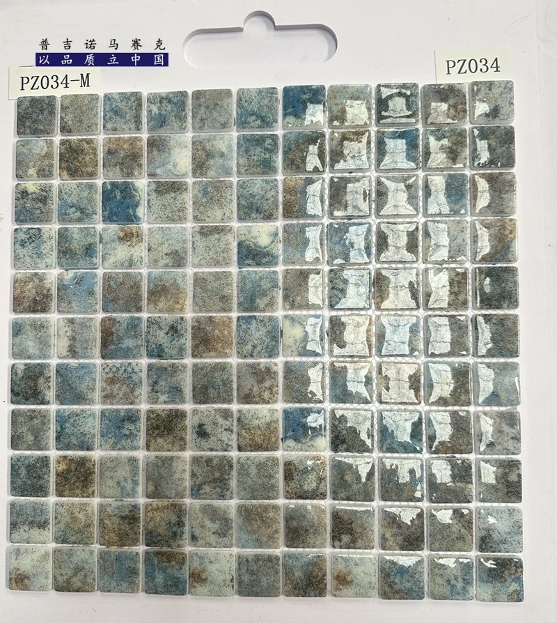 CM-CR-101 Grey Beige Marble Crystal Glass Mosaic Tile mosaic tile