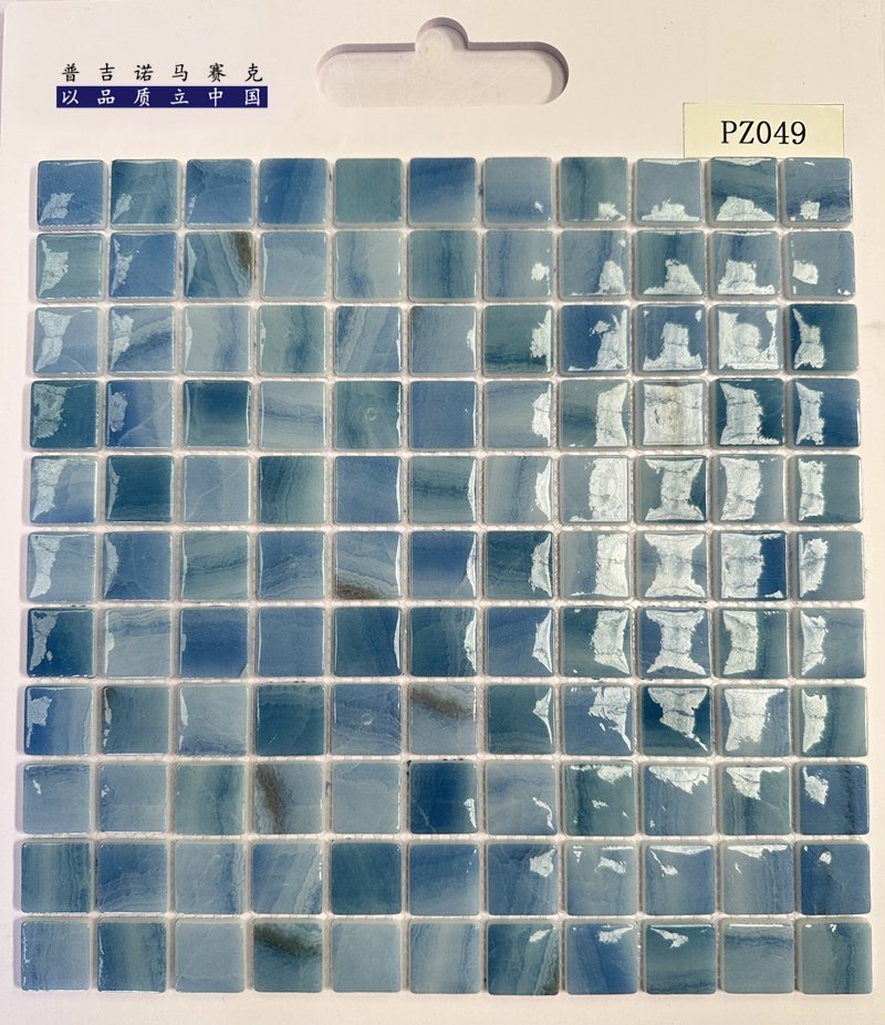 CM-CR-103 Blue Grey Marble Crystal Glass Mosaic Tile mosaic tile
