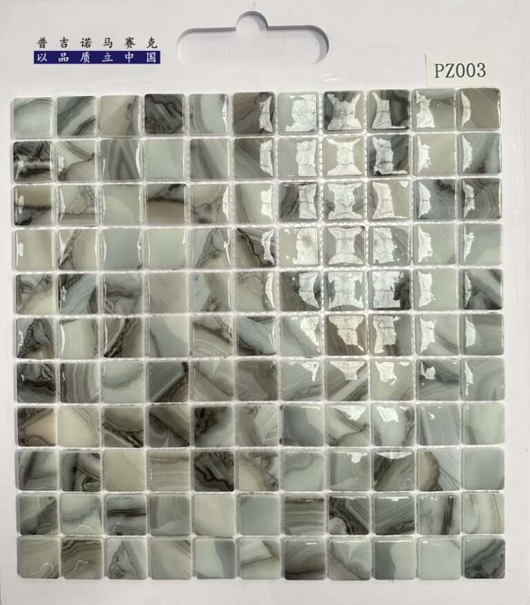 CM-CR-106 Grey Black Marble Crystal Glass Mosaic Tile mosaic tile