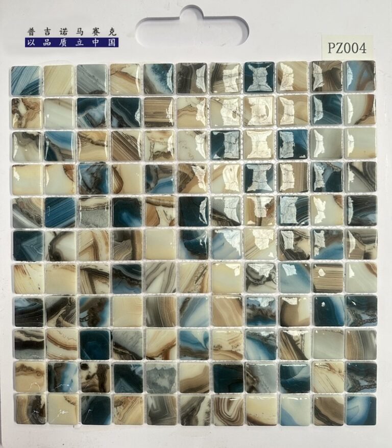 CM-CR-107 Beige Brown Marble Crystal Glass Mosaic Tile mosaic tile