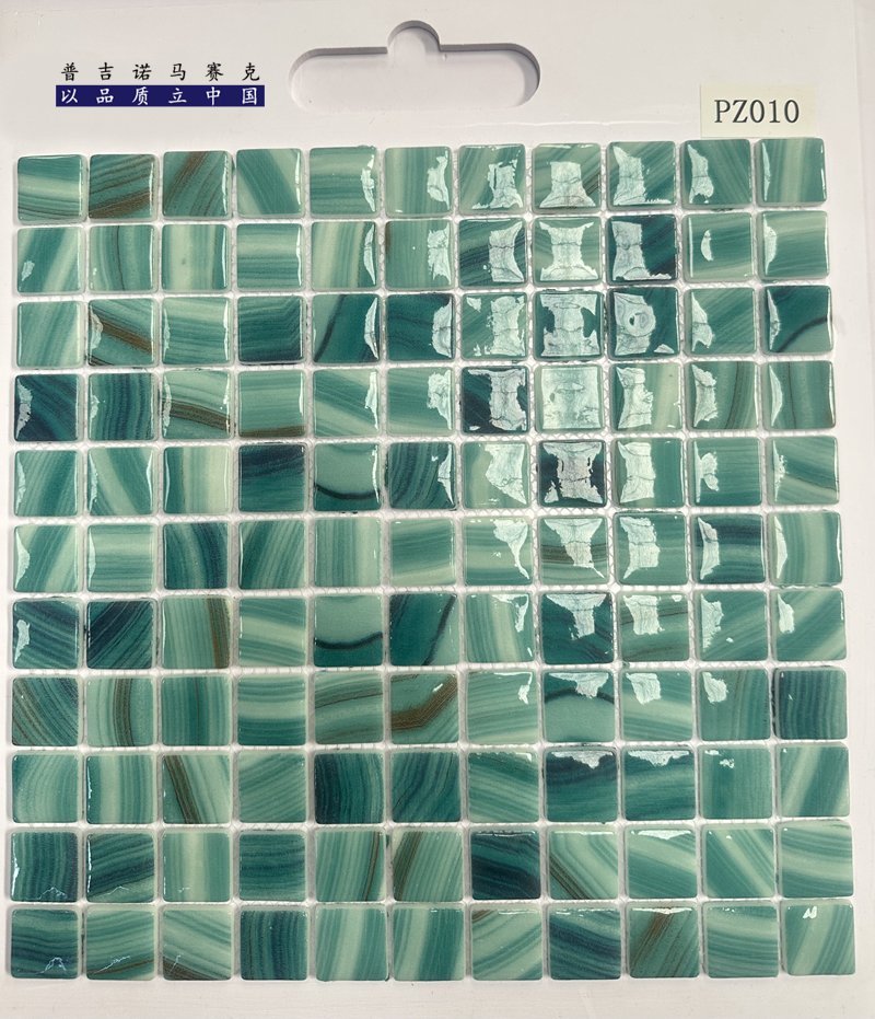 CM-CR-113 Teal Green Marble Crystal Glass Mosaic Tile mosaic tile