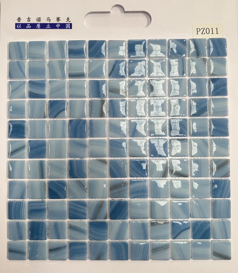CM-CR-114 Blue White Marble Crystal Glass Mosaic Tile mosaic tile