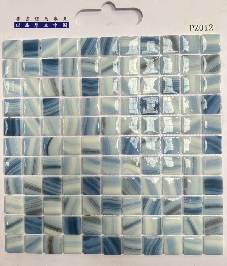 CM-CR-115 Blue Grey Marble Crystal Glass Mosaic Tile mosaic tile