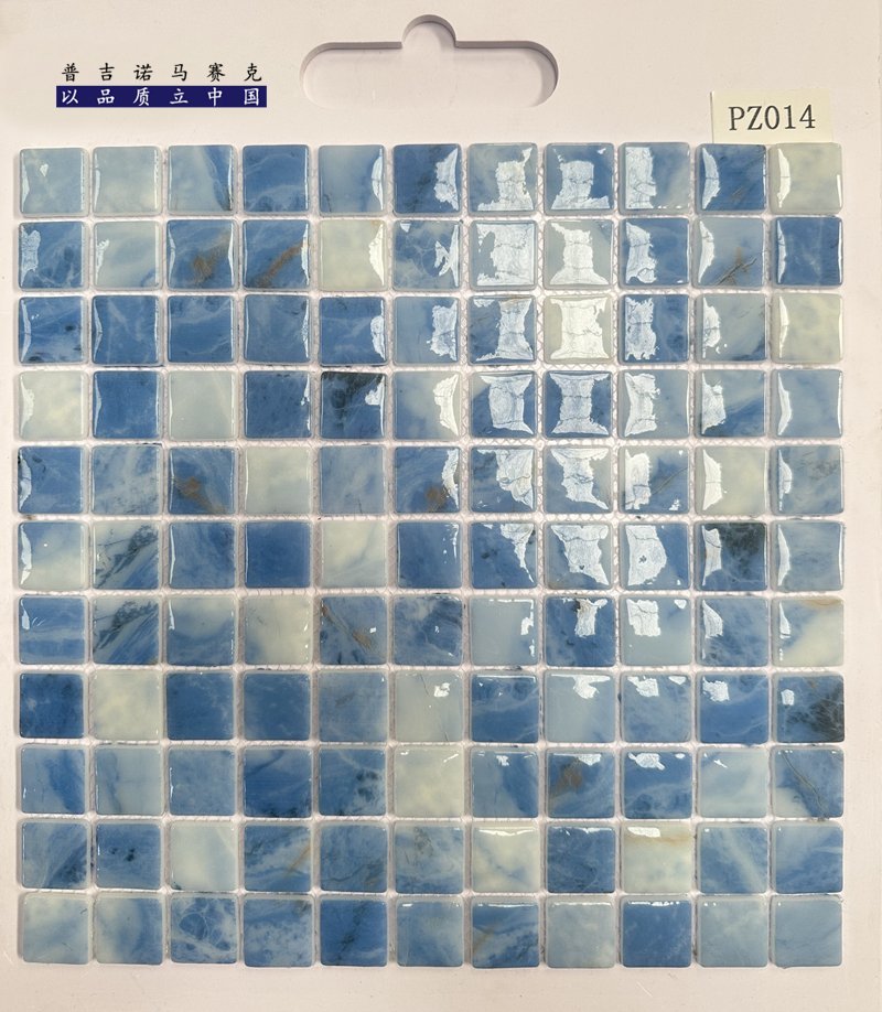 CM-CR-117 Blue White Marble Crystal Glass Mosaic Tile mosaic tile