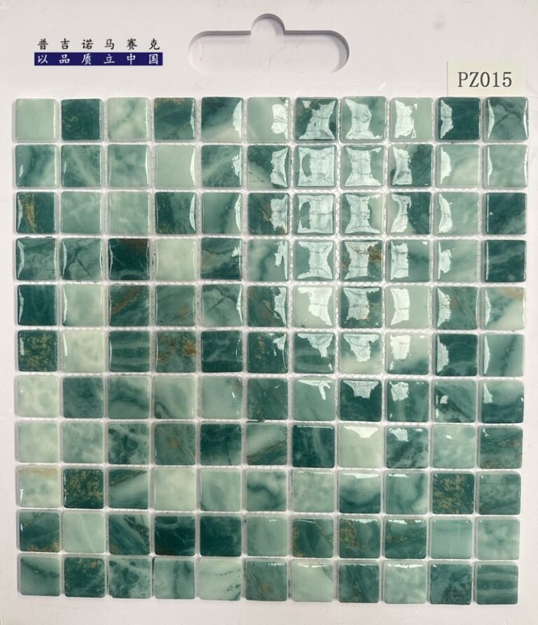 CM-CR-118 Teal White Marble Crystal Glass Mosaic Tile mosaic tile