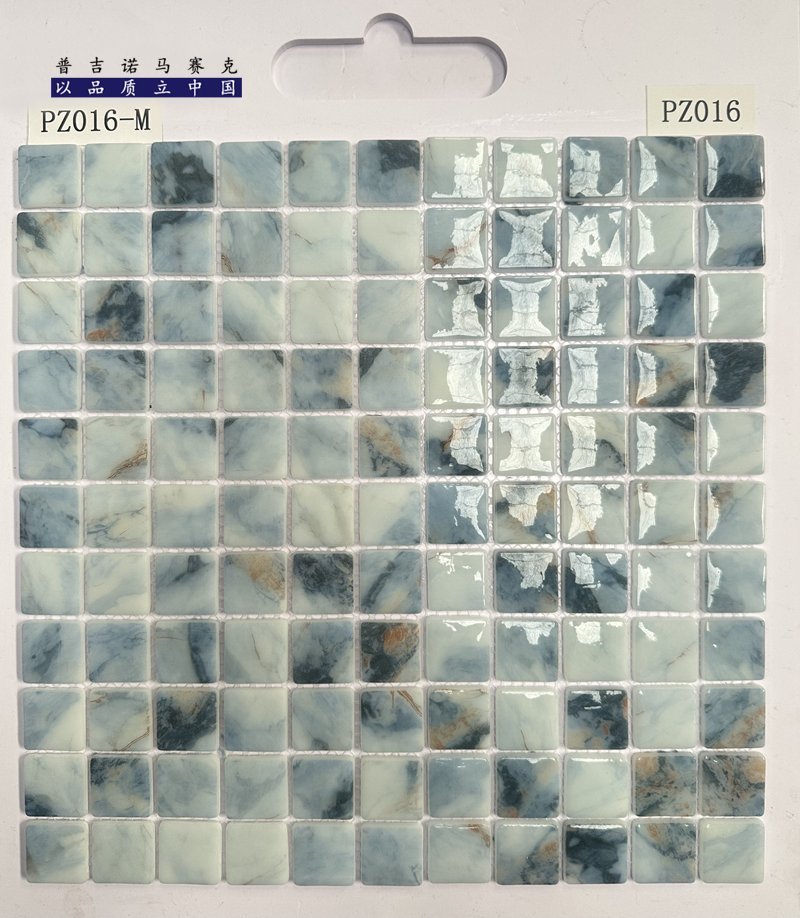 CM-CR-119 Grey Marble Mix Crystal Glass Mosaic Tile mosaic tile