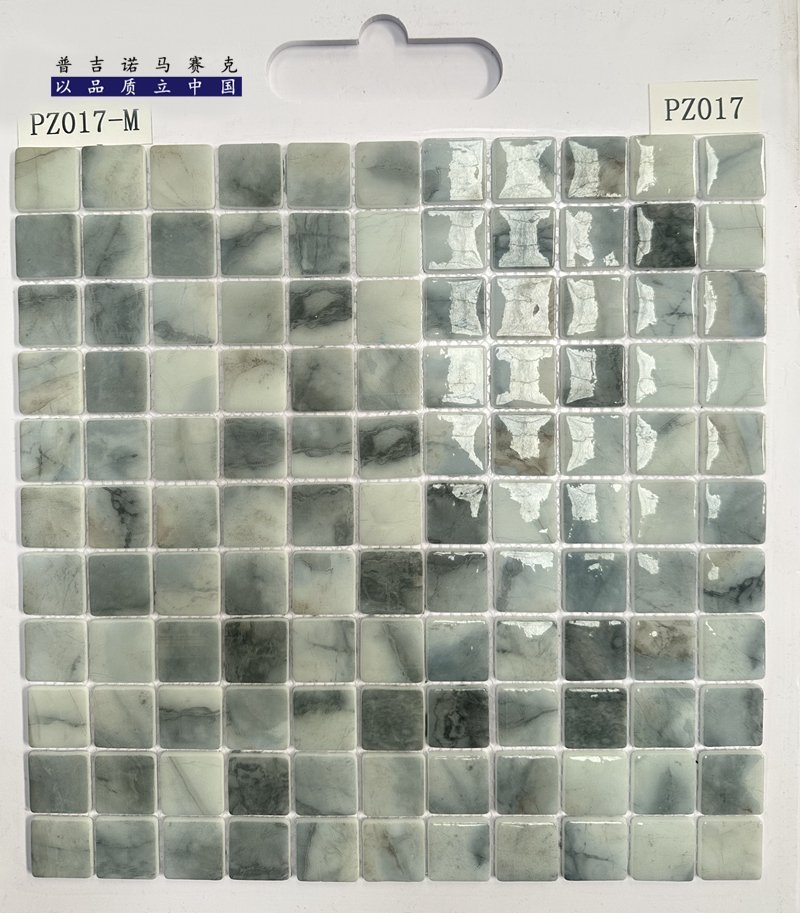 CM-CR-120 Grey White Marble Crystal Glass Mosaic Tile mosaic tile