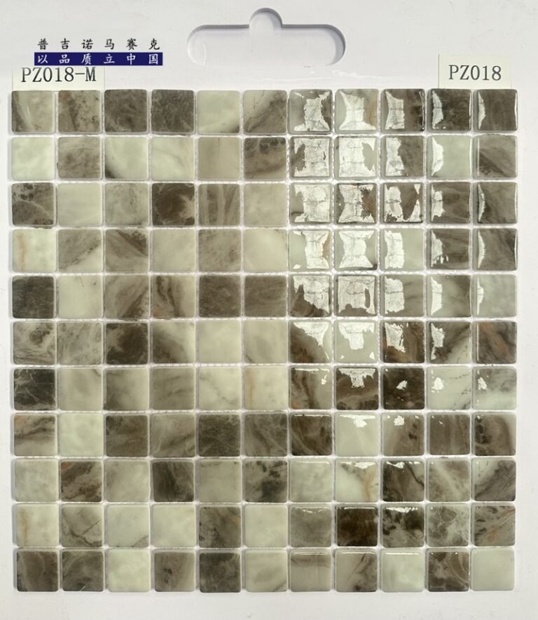 CM-CR-121 Brown Beige Marble Crystal Glass Mosaic Tile mosaic tile