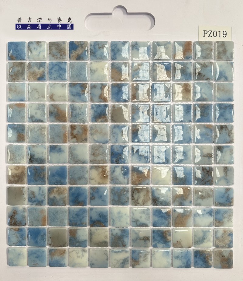 CM-CR-122 Blue Beige Marble Crystal Glass Mosaic Tile mosaic tile