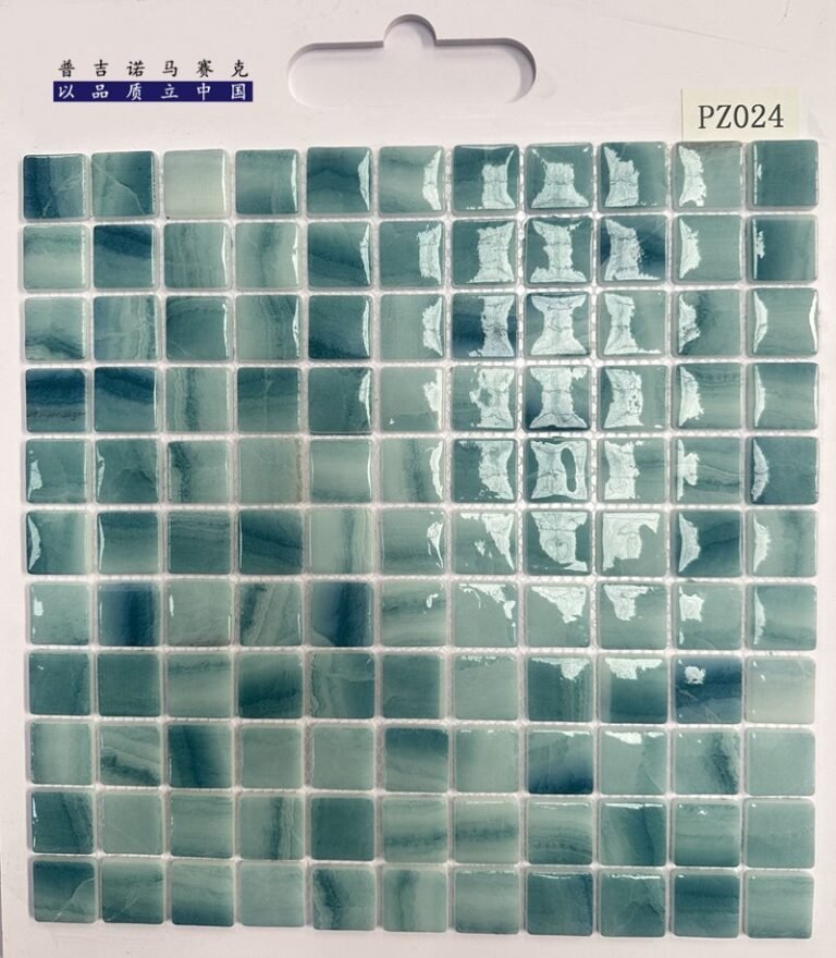 CM-CR-127 Teal White Marble Crystal Glass Mosaic Tile mosaic tile