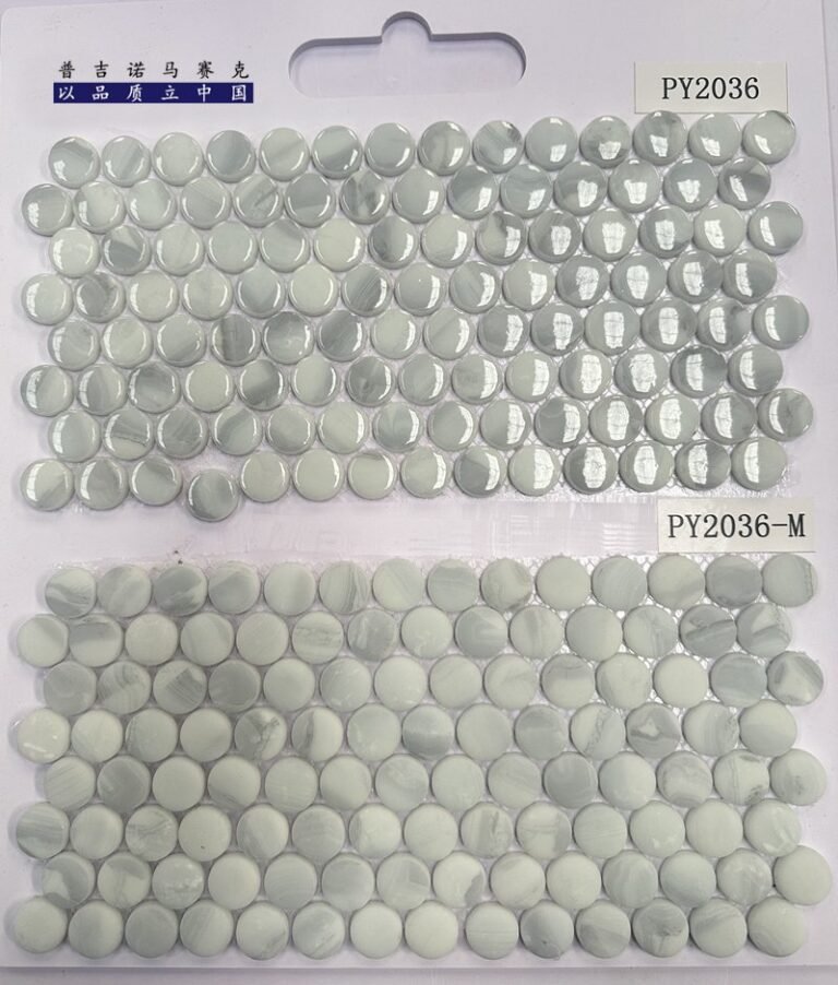 CM-CR-128 White Round Chip Crystal Glass Mosaic Tile mosaic tile