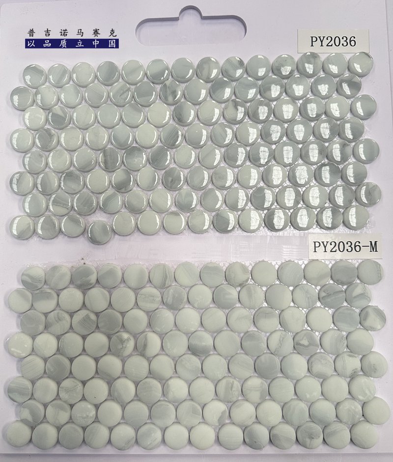 CM-CR-128 White Round Chip Crystal Glass Mosaic Tile mosaic tile