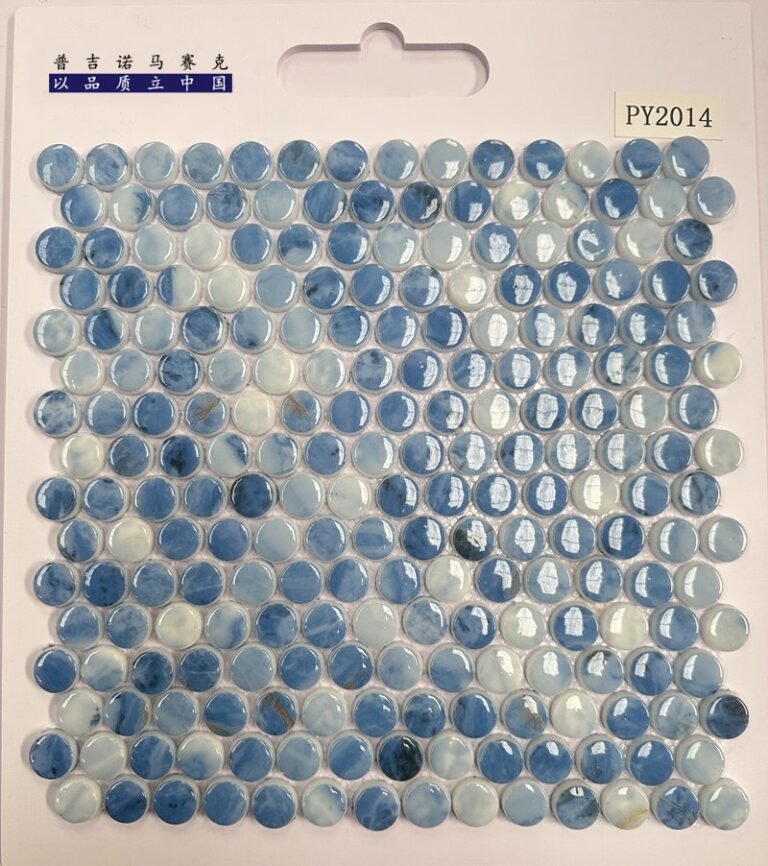 CM-CR-137 Grey White Mix Round Chip Crystal Glass Mosaic Tile mosaic tile