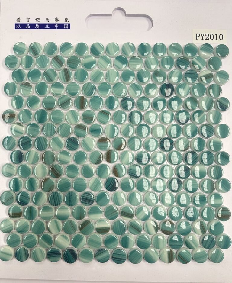 CM-CR-141 Grey Beige Mix Round Chip Crystal Glass Mosaic Tile mosaic tile