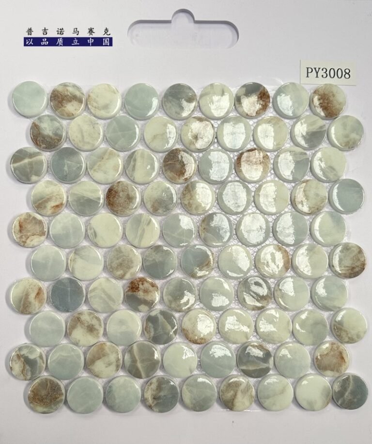 CM-CR-151 Deep Blue Mix Round Chip Crystal Glass Mosaic Tile mosaic tile