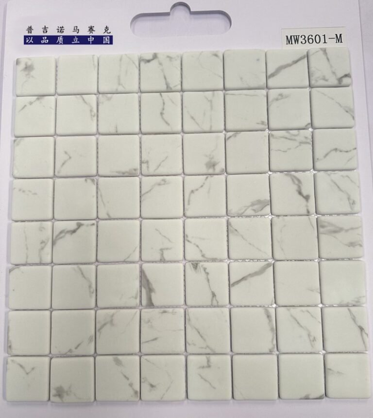 CM-CR-174 White Marble Hexagon Crystal Glass Mosaic Tile mosaic tile