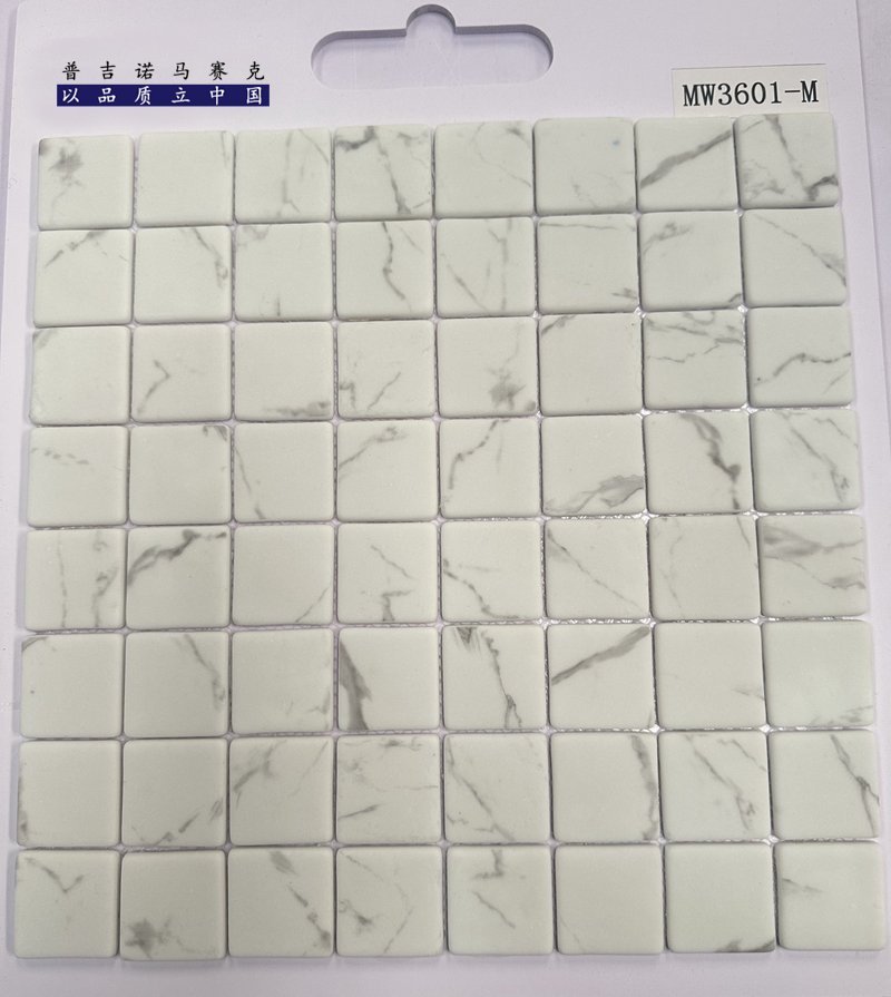CM-CR-174 White Marble Hexagon Crystal Glass Mosaic Tile mosaic tile