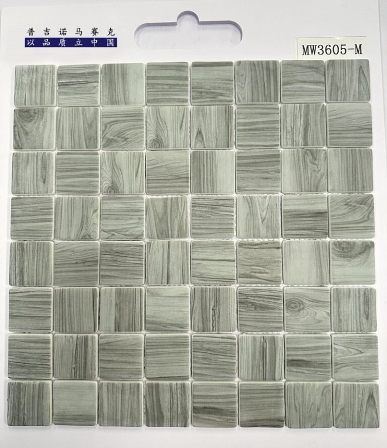 CM-CR-177 Grey Wood Grain Hexagon Crystal Glass Mosaic Tile mosaic tile