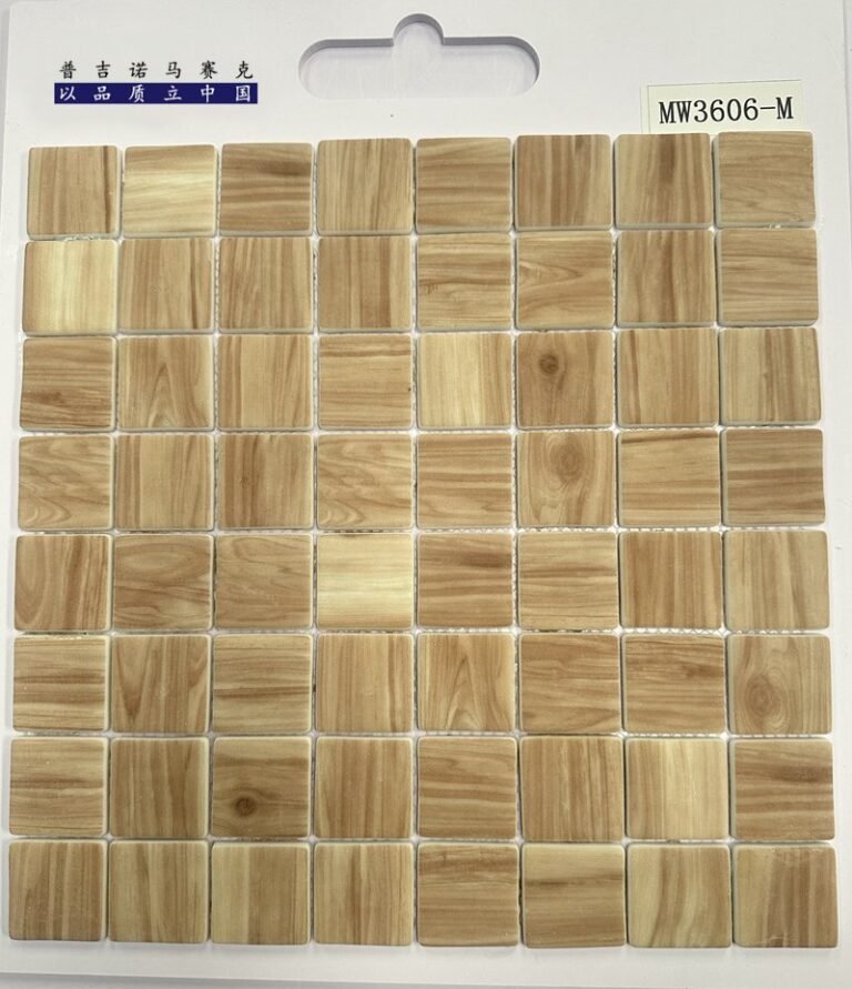 CM-CR-178 Tan Wood Grain Hexagon Crystal Glass Mosaic Tile mosaic tile