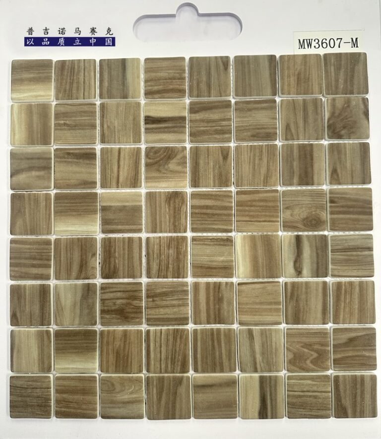 CM-CR-179 Light Wood Hexagon Crystal Glass Mosaic Tile mosaic tile