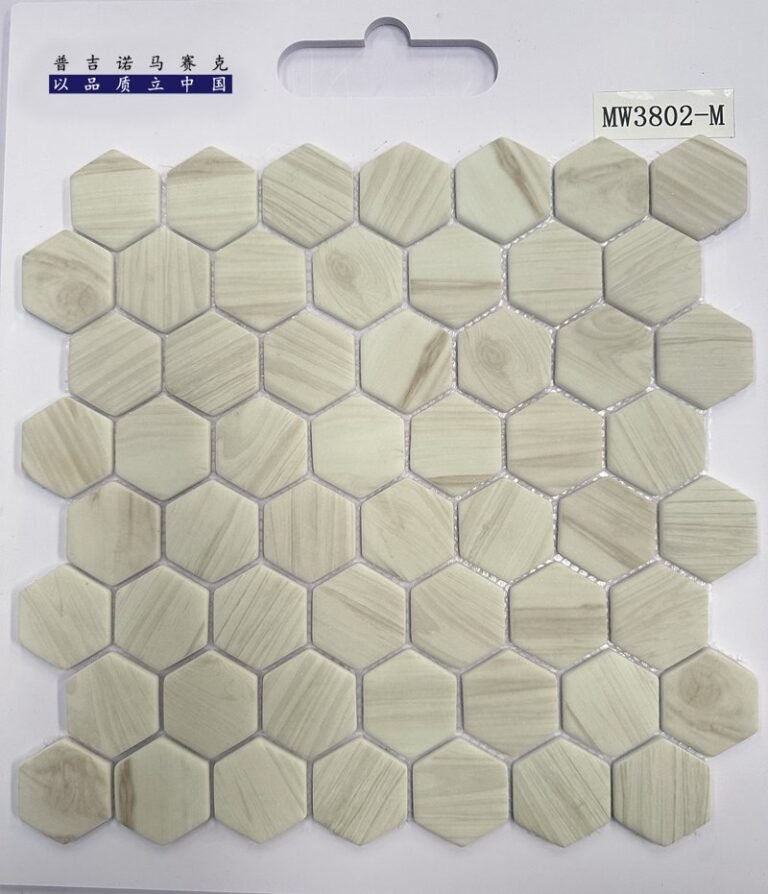 CM-CR-181 Ivory Hexagon Crystal Glass Mosaic Tile mosaic tile