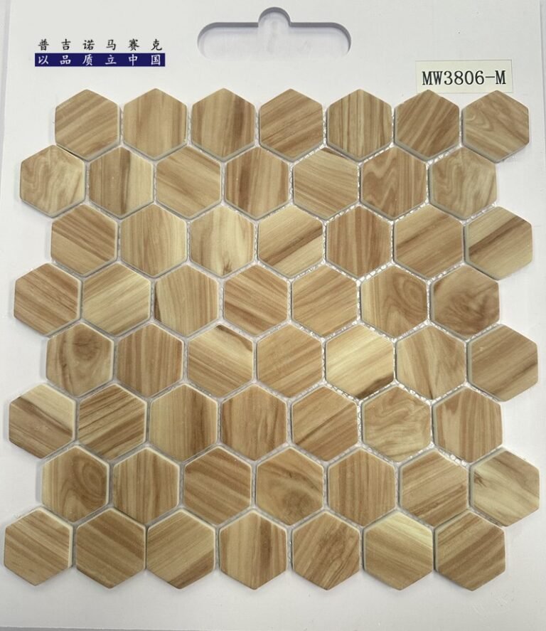 CM-CR-185 Amber Hexagon Crystal Glass Mosaic Tile mosaic tile
