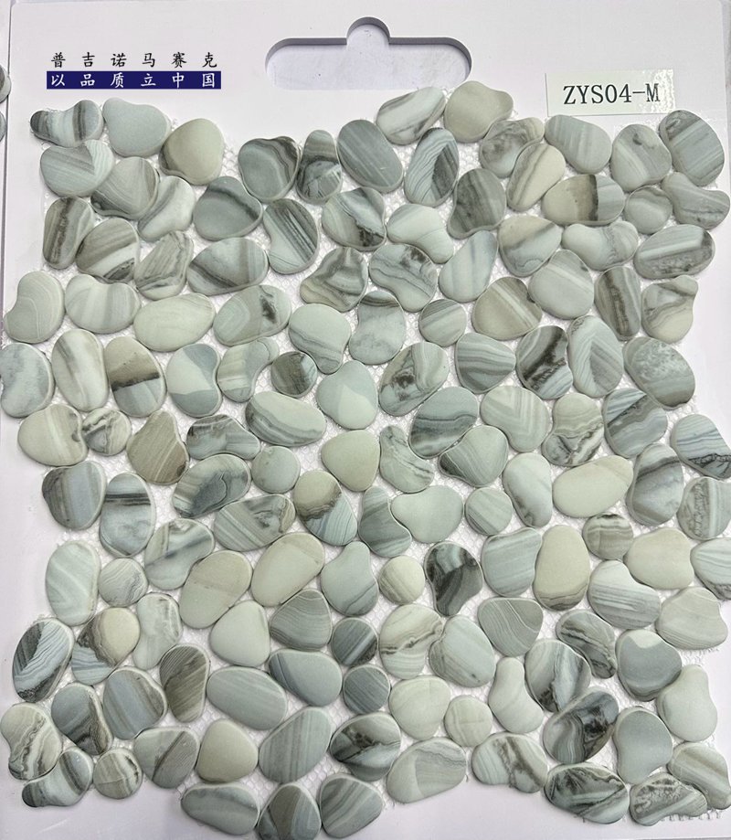 CM-CR-190 White Mix Pebble Crystal Glass Mosaic Tile mosaic tile
