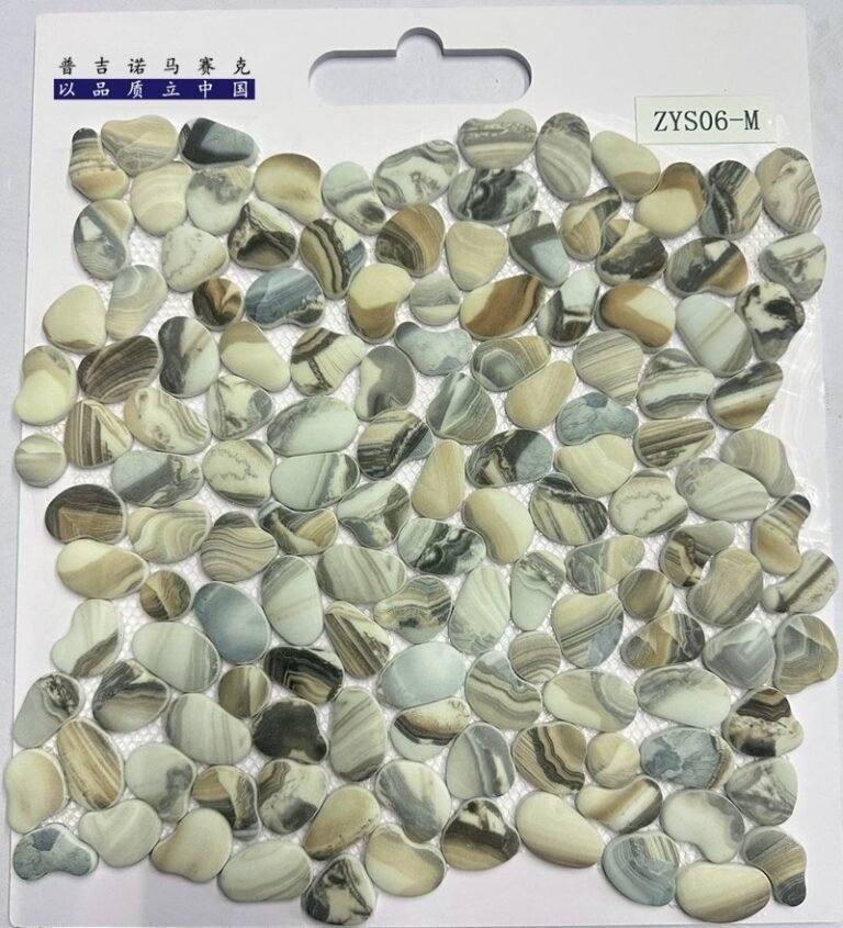CM-CR-192 Taupe Mix Pebble Crystal Glass Mosaic Tile mosaic tile