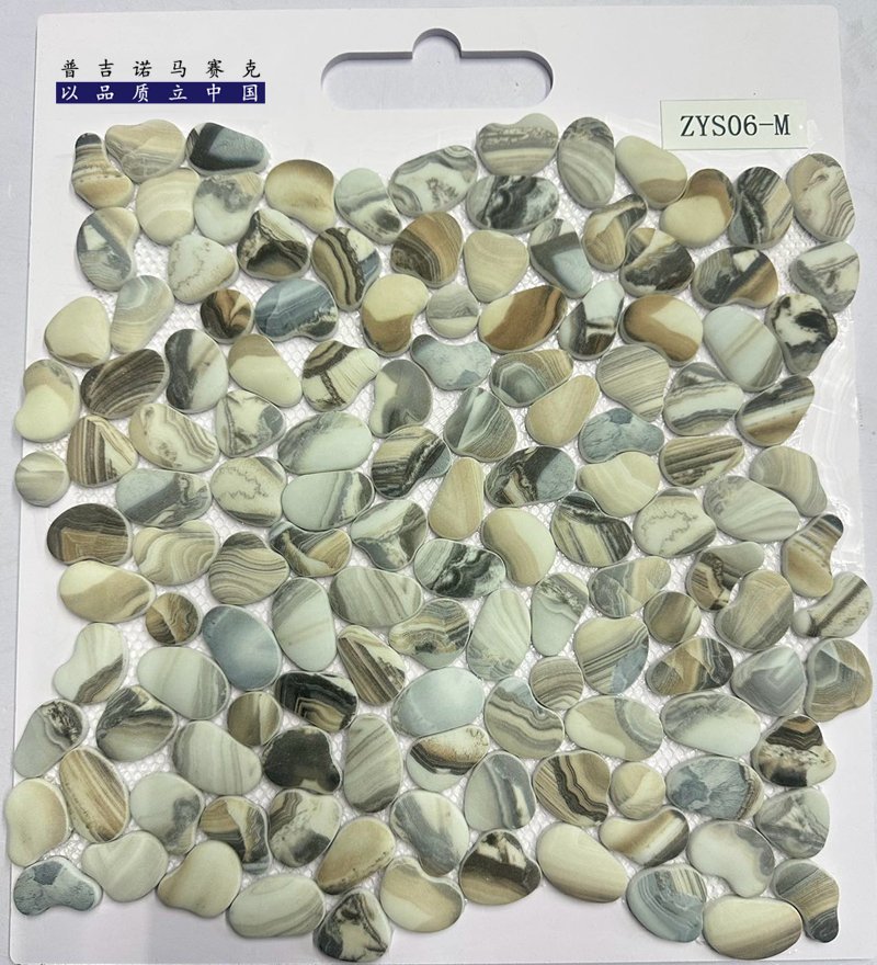 CM-CR-192 Taupe Mix Pebble Crystal Glass Mosaic Tile mosaic tile