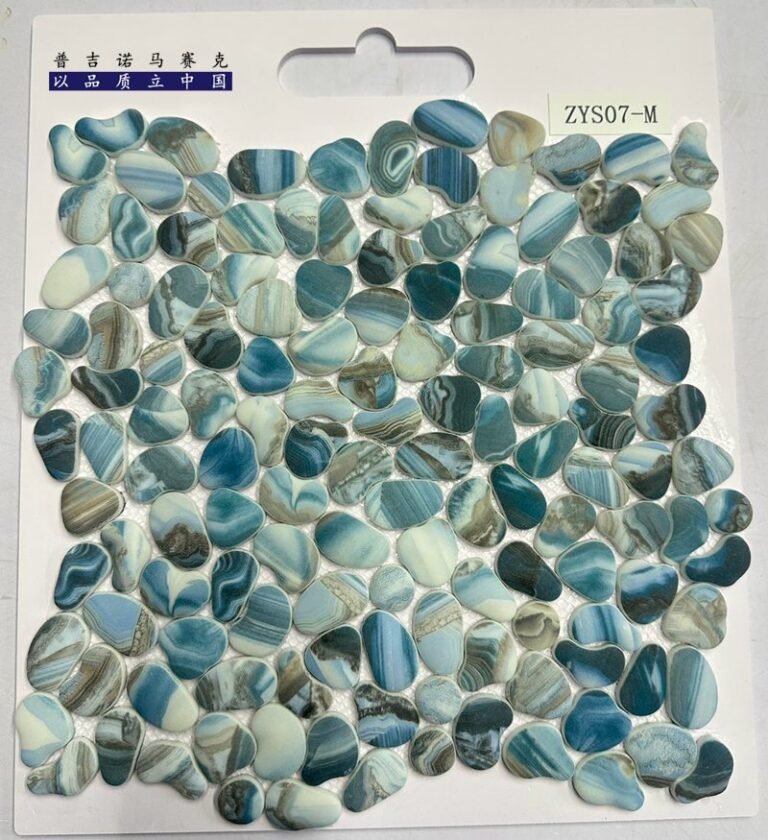 CM-CR-193 Blue Teal Mix Pebble Crystal Glass Mosaic Tile mosaic tile