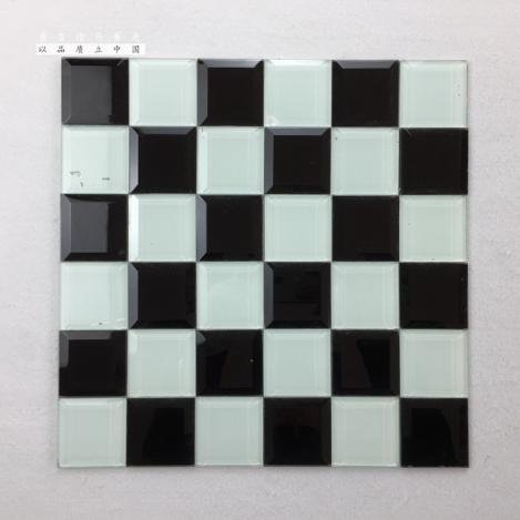CM-MR-022 Black and White Checker Mirror Mosaic Tile mosaic tile