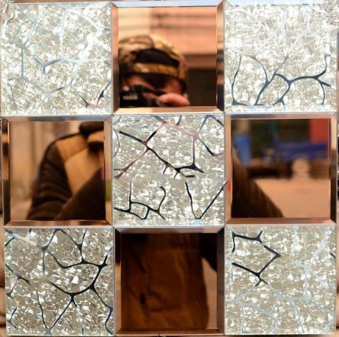 CM-MR-039 Antique Silver Crackle Mirror Mosaic Tile mosaic tile