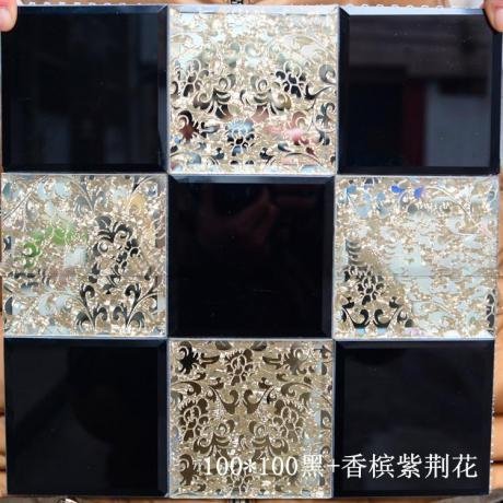 CM-MR-041 Black and Silver Crackle Mirror Mosaic Tile mosaic tile