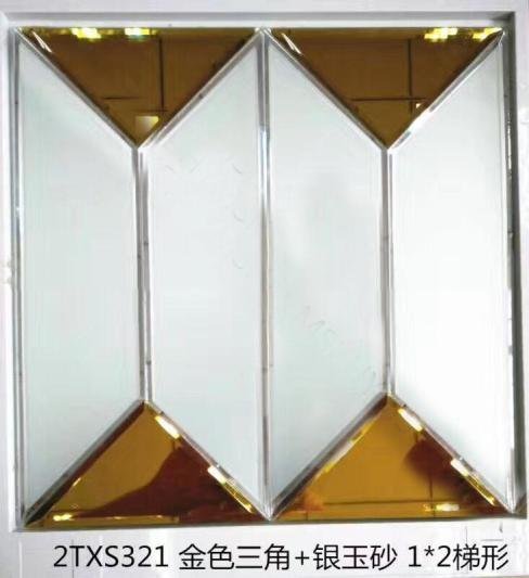 CM-MR-043 Gold and Silver Triangle Mirror Mosaic Tile mosaic tile