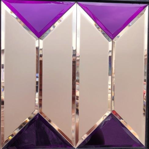 CM-MR-044 Purple and Silver Triangle Mirror Mosaic Tile mosaic tile
